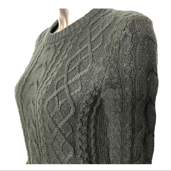 Lord & Taylor Cable Knit Crew  Neck Sweater Black - Picture 4 of 6
